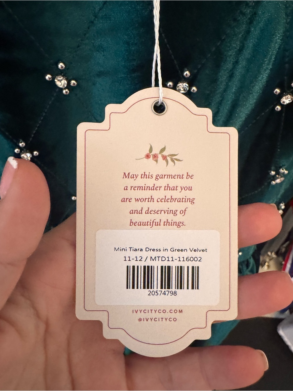 Ivy City Co Mini Tiara Dress - emerald green - Picture 8 of 11